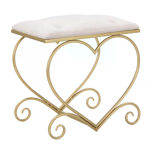Mauro Ferretti Sgabello Motivo Cuore Rosa cm 50X37,5X51,5 - HEART ROSA