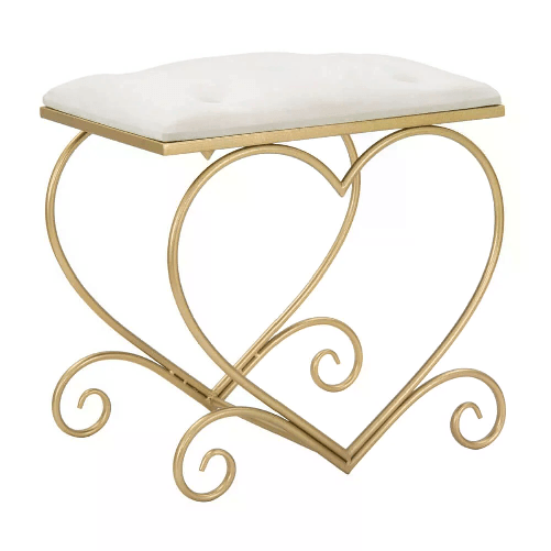 Mauro Ferretti Sgabello Motivo Cuore Crema cm 50X37,5X51,5 - HEARTREMA