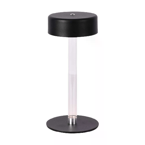V-TAC Lampada LED da Tavolo 3W Colore Nero e Bianco Trasparente Ricaricabile con USB C Touch