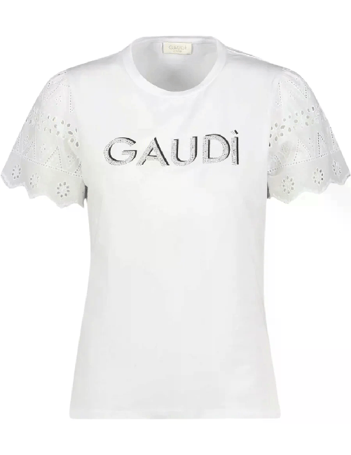 GAUDI&apos; T SHIRT MAGLIA DONNA GAUDI 511BD64017 COTONE BIANCO ORIGINALE PE 2025