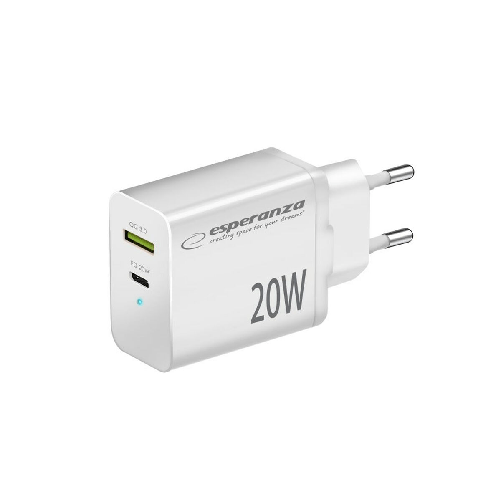 Esperanza Caricabatterie da Parete Esperanza EZC105W Bianco 20 W