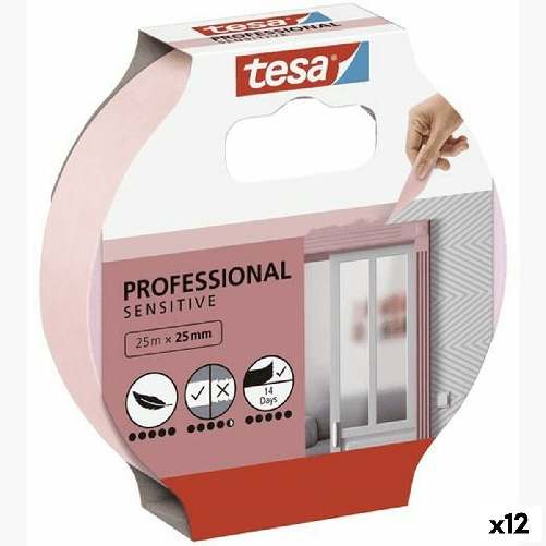 TESA Nastro Adesivo TESA Professional Sensitive Pittore Rosa 12 Unità 25 mm x 50 m