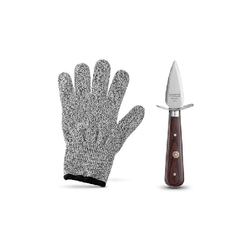 POZZI MILANO COLTELLO OSTRICA con GUANTO BROWN
