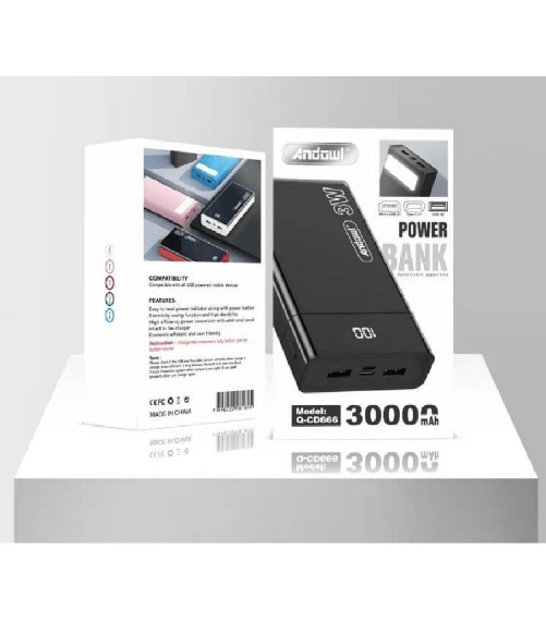 Andowl Powerbank 30000mah Portatile Caricatore 4 Usb Type-c Micro Usb Display Q-cd666 -