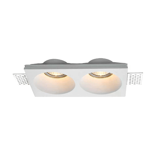 V-TAC Portafaretto LED Doppio da Incasso Rettangolare 2*GU10 e GU5.3 (MR16