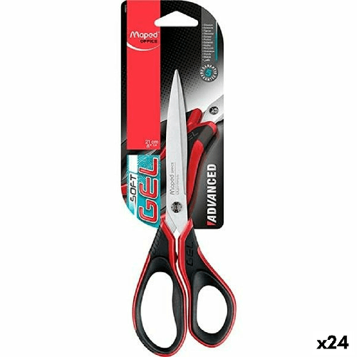 Maped Forbicine Maped Advanced Soft Gel Rosso Nero Acciaio inossidabile 21 cm (24 Unità)