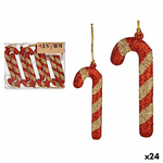 Krist+ Set di Addobbi di Natale Bastone 8 Pezzi Rosso Dorato Plastica 6,5 x 1 cm (24 Unità)