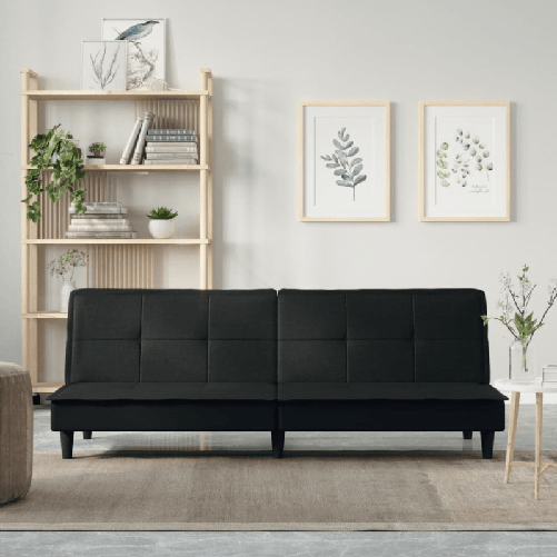 VidaXL Divano Letto Nero in Tessuto