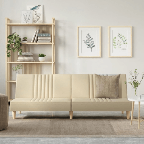 VidaXL Divano Letto Crema in Tessuto