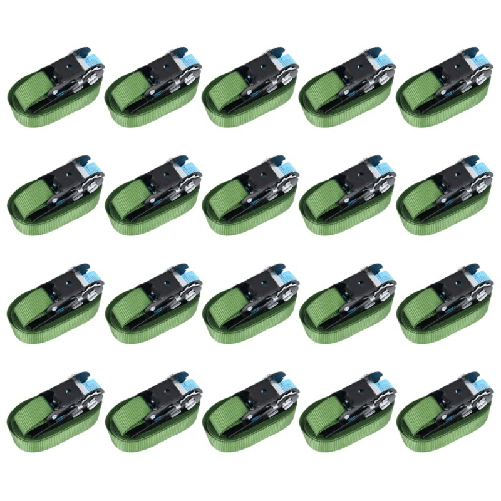 VidaXL Cinghie d'Ancoraggio a Cricchetto 20 pz 800 daN 6m Verde