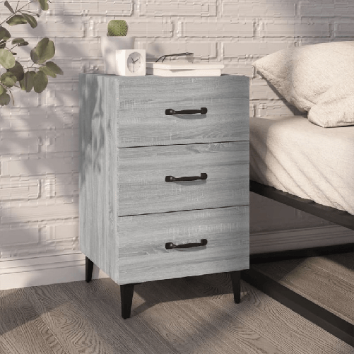 VidaXL Comodino Grigio Sonoma 40x40x66 cm in Legno Multistrato