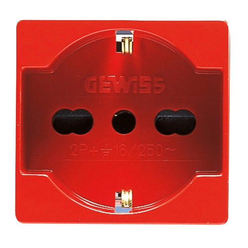Gewiss gw20296 presa standard italiano/tedesco 250v ac 2p+t 16a bivalente p40