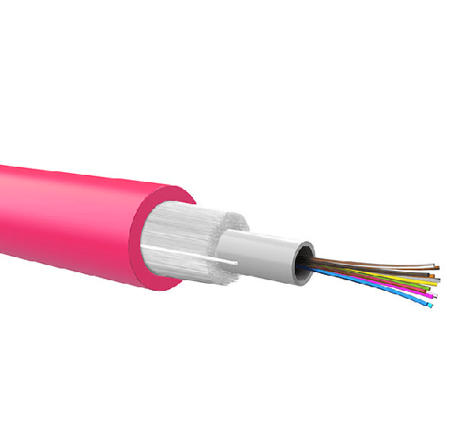 Qubix cavo fibra ottica 12 fibre om4 50/125 guaina lszh viola b2ca uv resistente