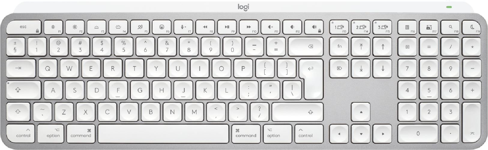 Logitech MX Keys S for Mac tastiera Ufficio RF senza fili + Bluetooth QWERTY US International Alluminio