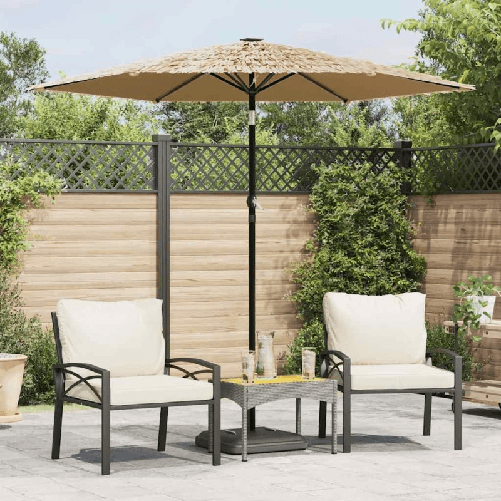 VidaXL Ombrellone Giardino LED e Palo in Acciaio Marrone 223x223x213cm