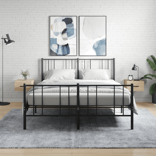 VidaXL Comodini a Muro 2 pz Rovere Sonoma 35x35x20 cm