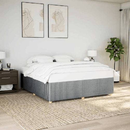 VidaXL Giroletto senza Materasso Grigio Chiaro 180x200 cm Tessuto