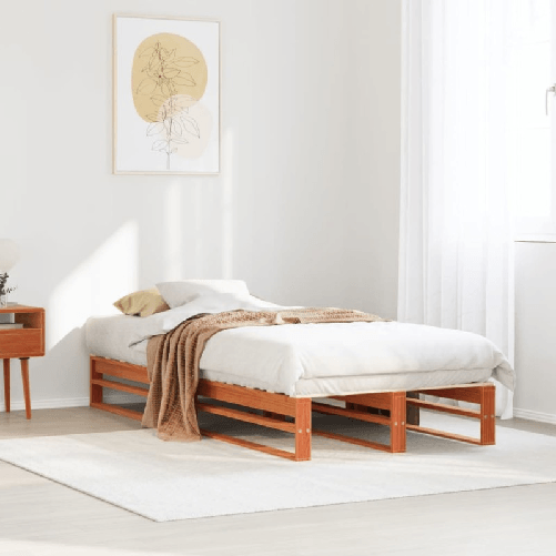 VidaXL Letto senza Materasso Marrone Cera 75x190 cm in Legno di Pino