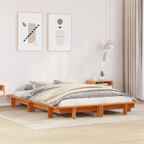 VidaXL Letto senza Materasso Marrone Cera 150x200 cm in Legno di Pino
