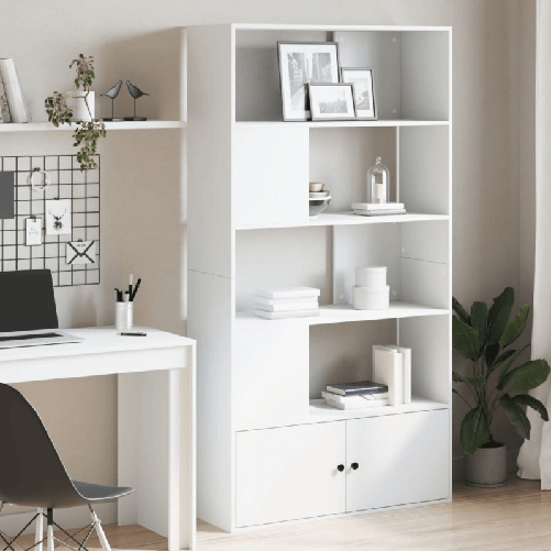 VidaXL Libreria Bianca 100x36x189 cm in Legno Multistrato