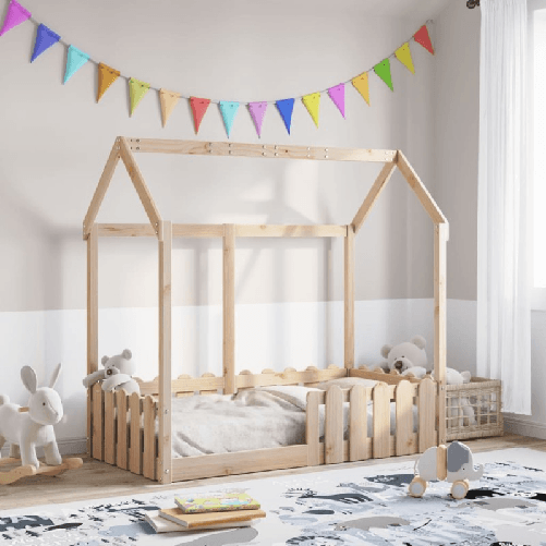 VidaXL Giroletto Casetta per Bambini 70x140 cm Legno Massello di Pino