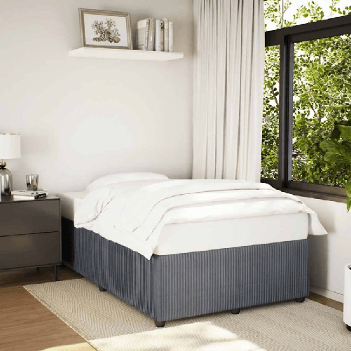 VidaXL Giroletto senza Materasso Grigio Scuro 120x200 cm Velluto