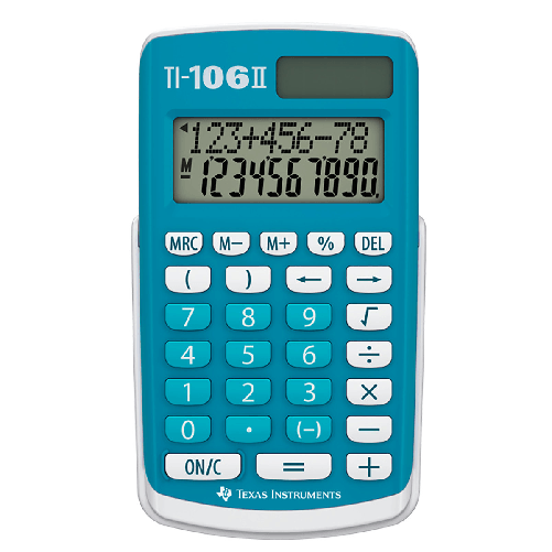 Texas instruments ti-106 ii calcolatrice da tavolo base turchese e bianco lcd 28 cifre