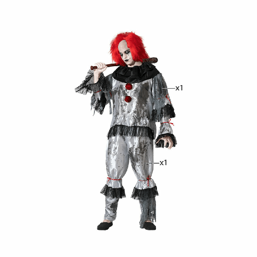BigBuy Carnival Costume per Adulti Grigio Pagliaccio