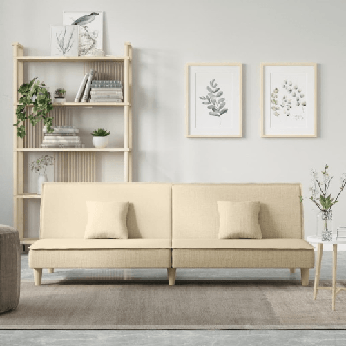 VidaXL Divano Letto Crema in Tessuto