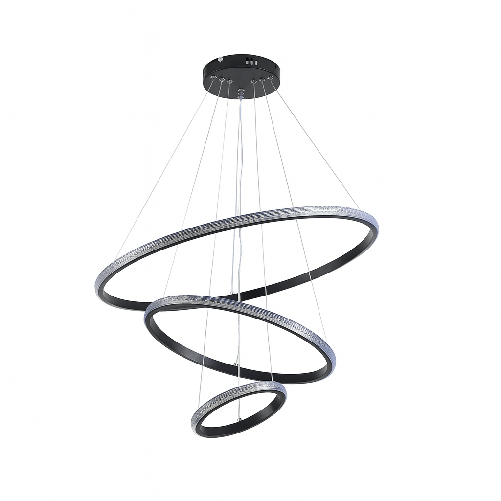 Silamp Lampadario a sospensione 3 cerchi 68W nero con telecomando incluso V636-NERO