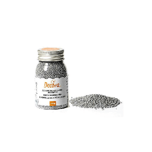 DECORA PERLINE DI ZUCCHERO ARGENTO 100Grammi