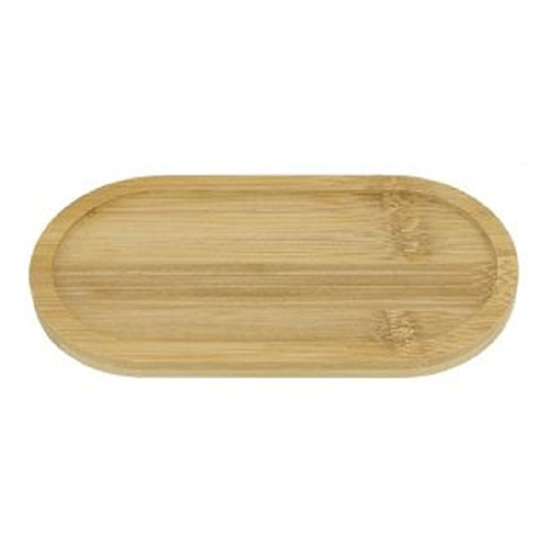 Cleafe Vassoio Multiuso In Bambù Decorativo Organizer Ovale Per Bagno Cucina 26.5x9cm 10852 -