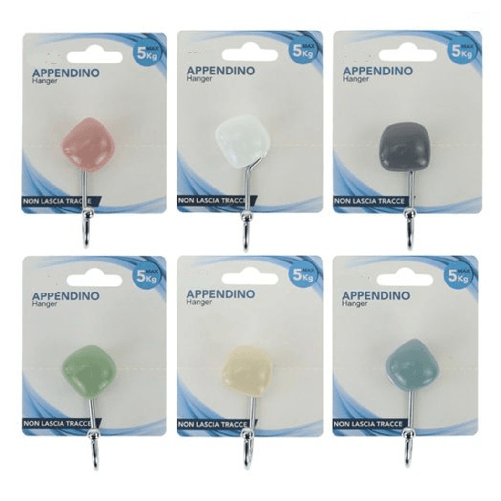 Cleafe Gancio Appendino Adesivo Appendiabiti Parete Casa Cucina Bagno Tondegginte Colorato 10803 -