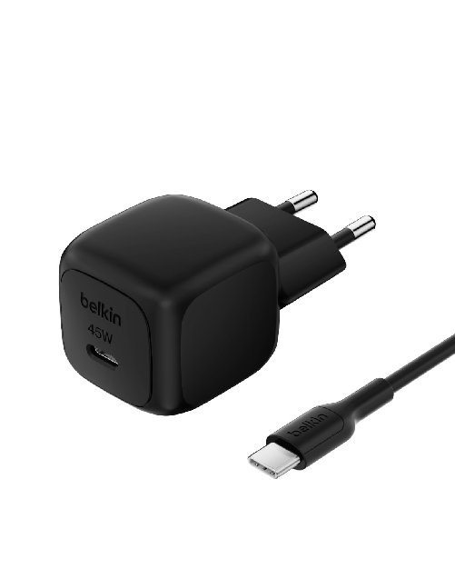 Belkin caricatore da parete compatto 45w ricarica rapida per iphone galaxy pixel nero