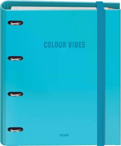 Dohe Colour Vibes - Raccoglitore ad anelli a 4 anelli misti 35 mm ricarica 100 fogli griglia 5 mm