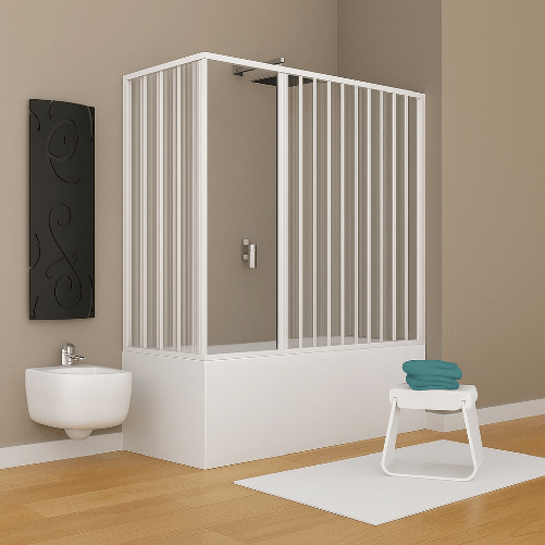 OGOMONDO Box vasca estensibile a soffietto in pvc bianco *** misure 70x160 cm, confezione 1