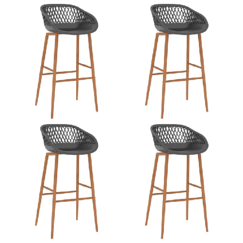 VidaXL Sedie da Bar 4 pz Grigie