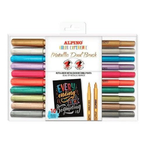 Alpino Set di Pennarelli Alpino Color Experience Multicolore Doppia punta Pennello 10 Pezzi