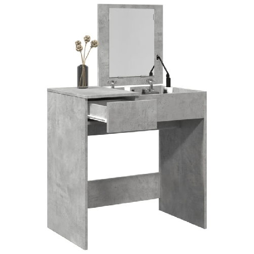 VidaXL Toeletta con Specchio Grigio Cemento 73x46,5x120 cm