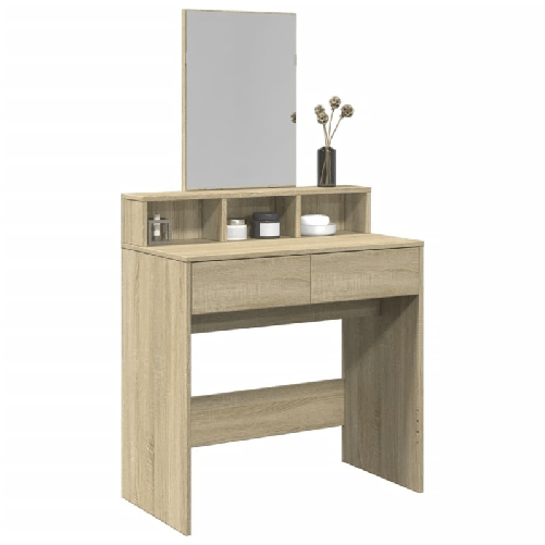 VidaXL Toeletta con Specchio Rovere Sonoma 80x41x144,5 cm