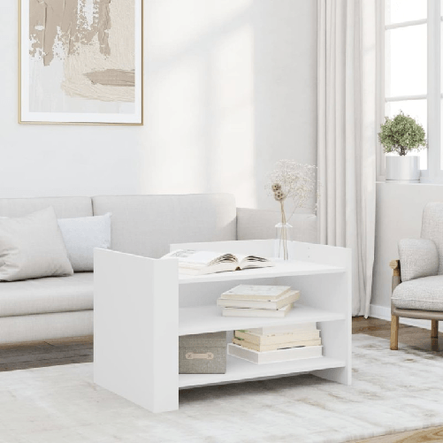 VidaXL Tavolino da Salotto Bianco 80x50x50 cm in Legno Multistrato