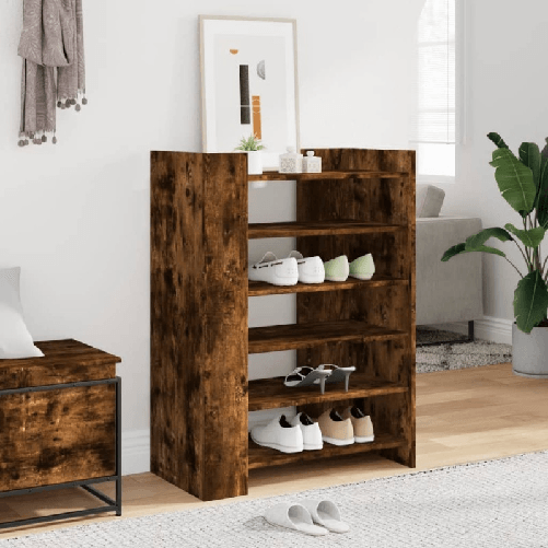 VidaXL Scarpiera Rovere Fumo 74,5x37,5x100 cm in Legno Multistrato