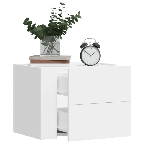 VidaXL Comodini a Muro 2 pz Bianchi 45x30x35 cm