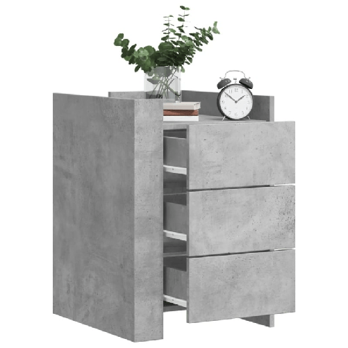 VidaXL Comodino Grigio Cemento 45x50x65 cm in Legno Multistrato