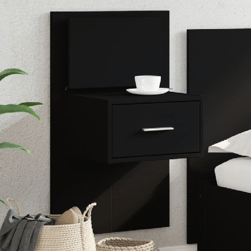 VidaXL Comodino a Parete con Luci LED Nero