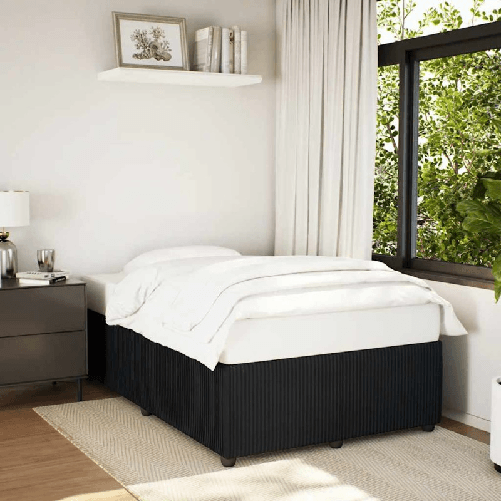 VidaXL Giroletto senza Materasso Nero 120x190 cm Velluto