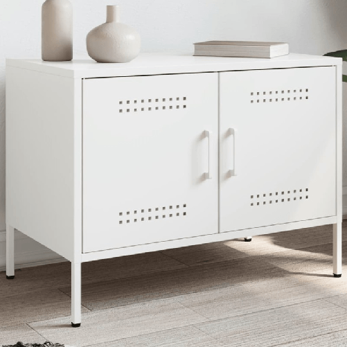 VidaXL Mobile TV Bianco 68x39x50,5 cm in Acciaio