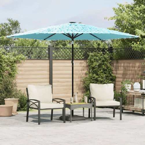VidaXL Ombrellone Giardino con Palo in Acciaio Blu 288x288x225 cm