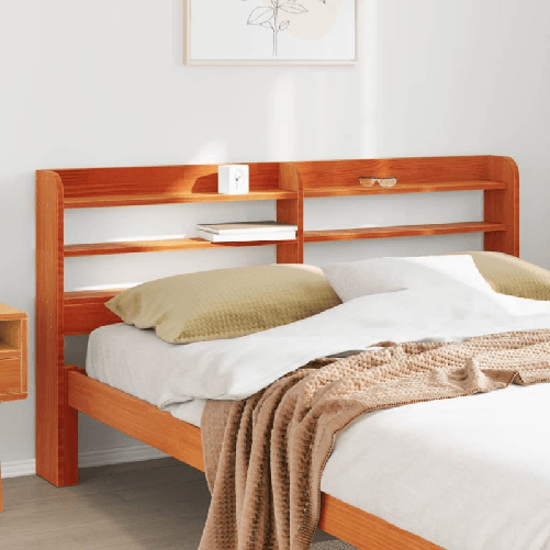 VidaXL Testiera con Ripiani Marrone Cera 135 cm Legno Massello di Pino