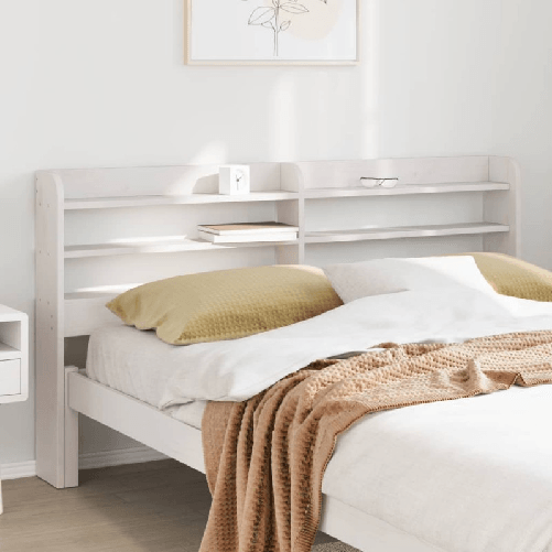 VidaXL Testiera con Ripiani Bianca 150 cm in Legno Massello di Pino